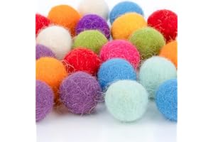 Felt Balls for Crafts – Wool Mini 1.5cm Colorful Wool Felt Ball Garland Set, Handmade Small Felt Balls for Christmas Decor, W