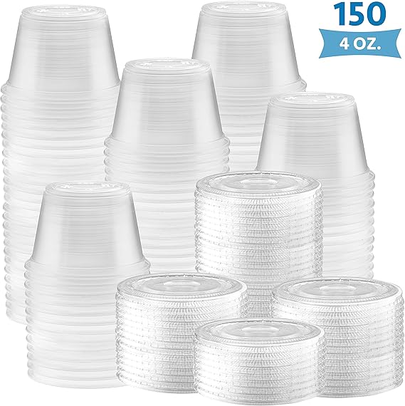 150Pack of 4oz Clear Plastic Jello Shot Cups small snack