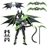 (Assembly Completed Dummy 20 Action Figure, 8.1 inches, Strong Magnetic Accessories, 10 in 1, 3D Printed Robot Multi-Jointed Movable，Oni Warrior Series (Inferna Green)