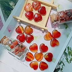 20 PCS Natural Heart Healing Crystals Red Carnelian