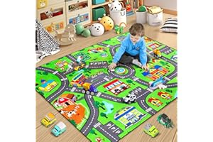 Diysani Road Car Rug,City Road Rug for Kids,4x6 Ft Kids Floor Play mat,and Car Carpet Play Mat with Realistic Colors – Perfect for Children and Non-Slip for Classroom,Playroom and Bedroom
