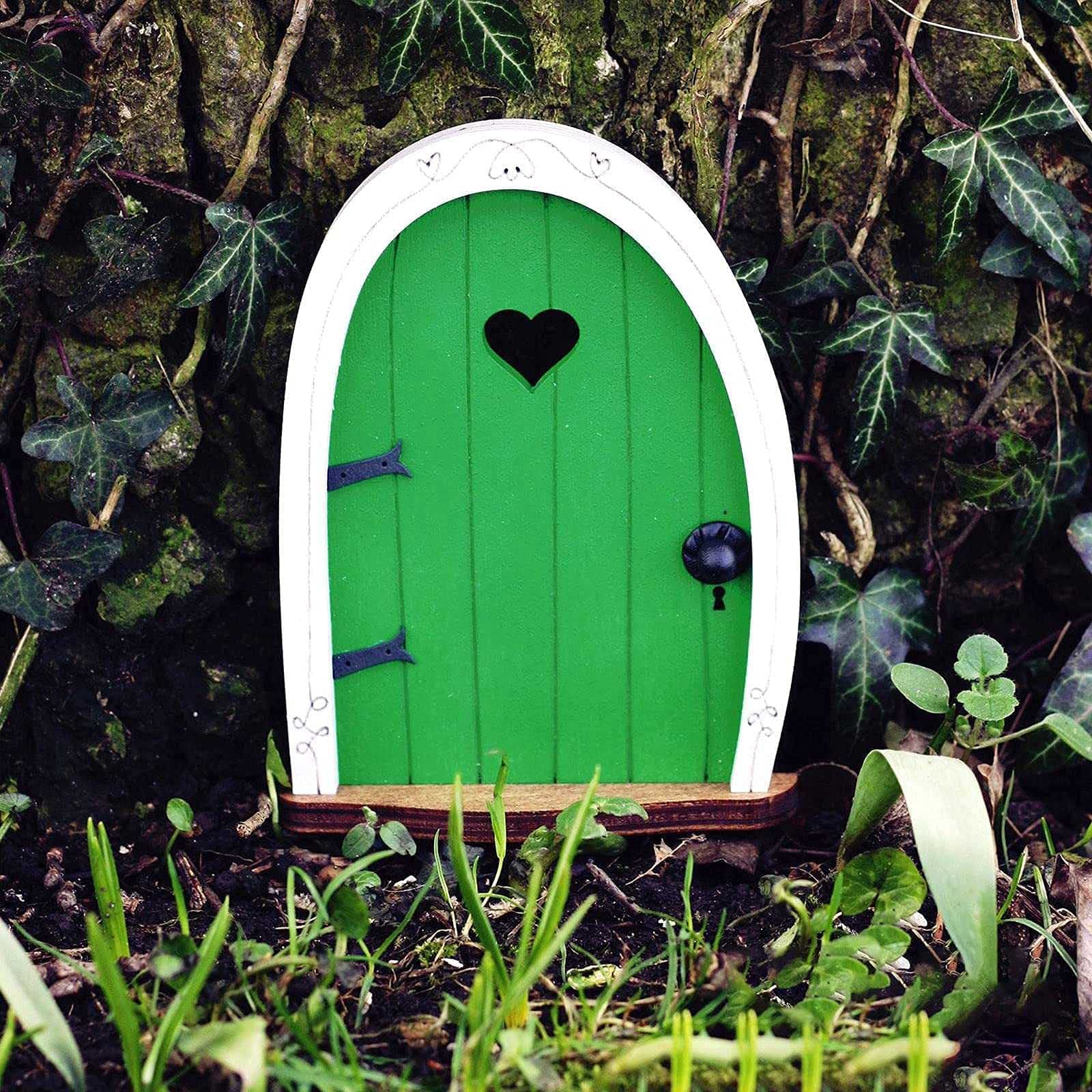 Coycoye Pixie Elf Fairy Door Fairy Door Wooden Fairy Door Tree Decorations Elf Door Window Door Home Art -Green,3.35"x2.56"