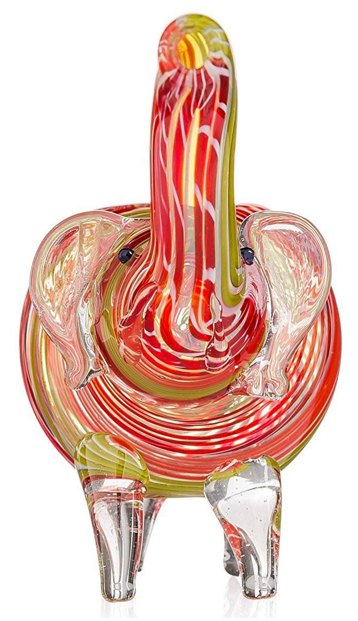 Sigato™ 5" Rasta Elephant : Animal Glass Smoking Pipe : RElephant