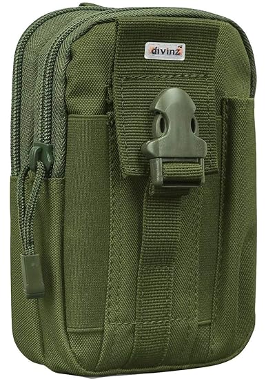 Divinext Universal Tactical Holster Airsoft Molle Waist Belt Clip Bag Wallet EDC Gadget Pouch Purse Cell Phone Case Holder Outdoor Gear, Army Green