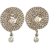 VEVOR G80 Transport Binder Chain, 5/16" x 9.84' 2-Pack Tow Chain with Clevis Grab Hooks, 4900 lbs Safe Working Load, Heavy Du