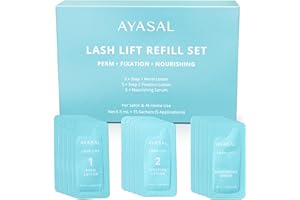 AYASAL Lash Lift Kit Refills: Step 1+2 Refill Set, Korean Thio-Free Lash Perm - Professional Long Lasting Results up to 6-8 W
