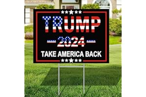 LAPOGY Trump Yard Signs,Donald Trump 2024 Yard Sign with H-Stakes 18" X 12" Double Sided Printing,Take America Back Trump Signs Voted for Trump Lawn Signs Decoration Outdoor Yard Lawn Garden Community Signs