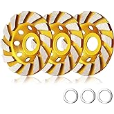 3 Pieces Diamond Cup Grinder 4 Inch Concrete Turbo Diamond Grinding Cup Wheel 12 Segs Heavy Duty Angle Grinder Wheels for Angle Grinder