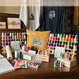 New brothread 60 Spools Wooden Thread Rack Organizer with Hanging Hooks view 7