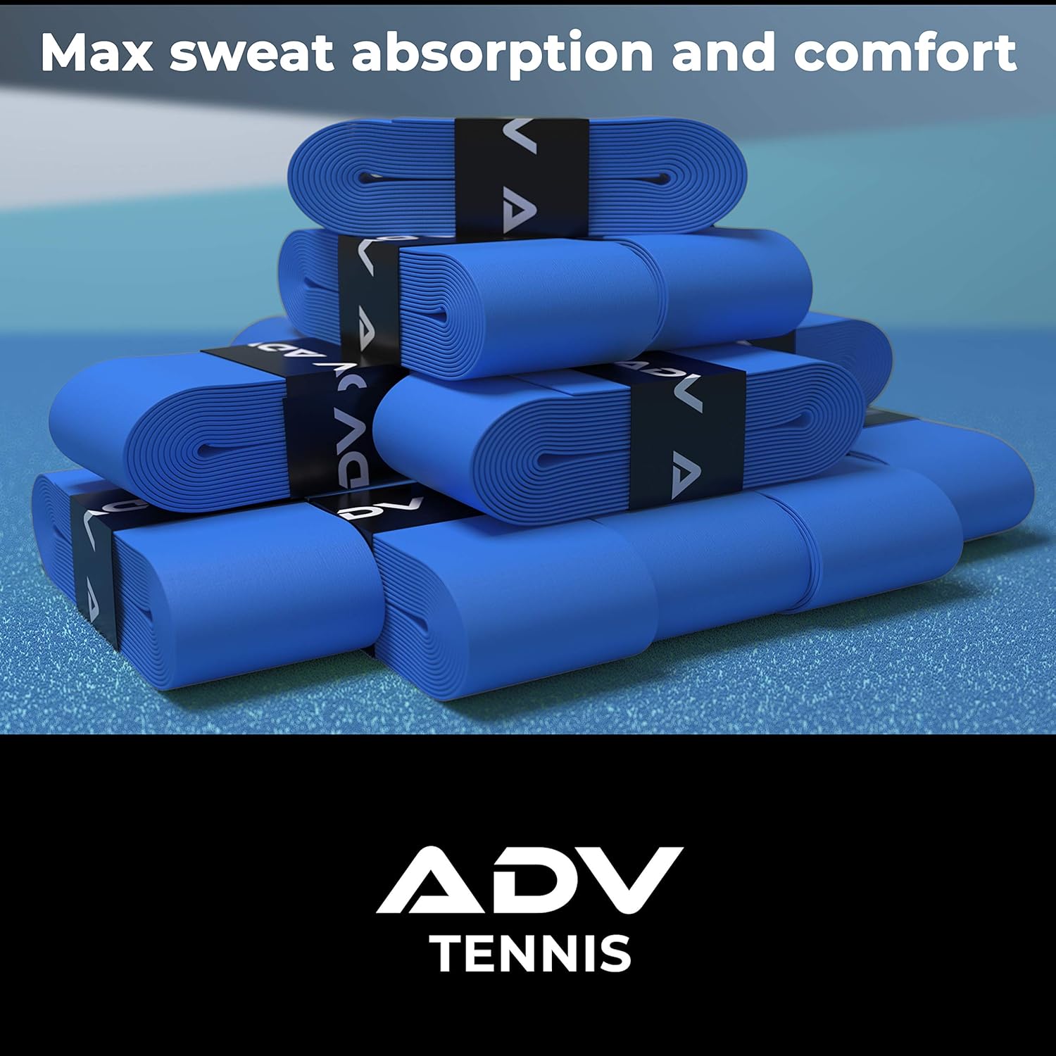 ADV Tennis Dry Overgrip - 12 or 30 Pack - Ultra Absorbent Grip Tape with Exclusive FeltTac Material for High Velvety Comfort - Pro Tested & Designed : Sports & Outdoors