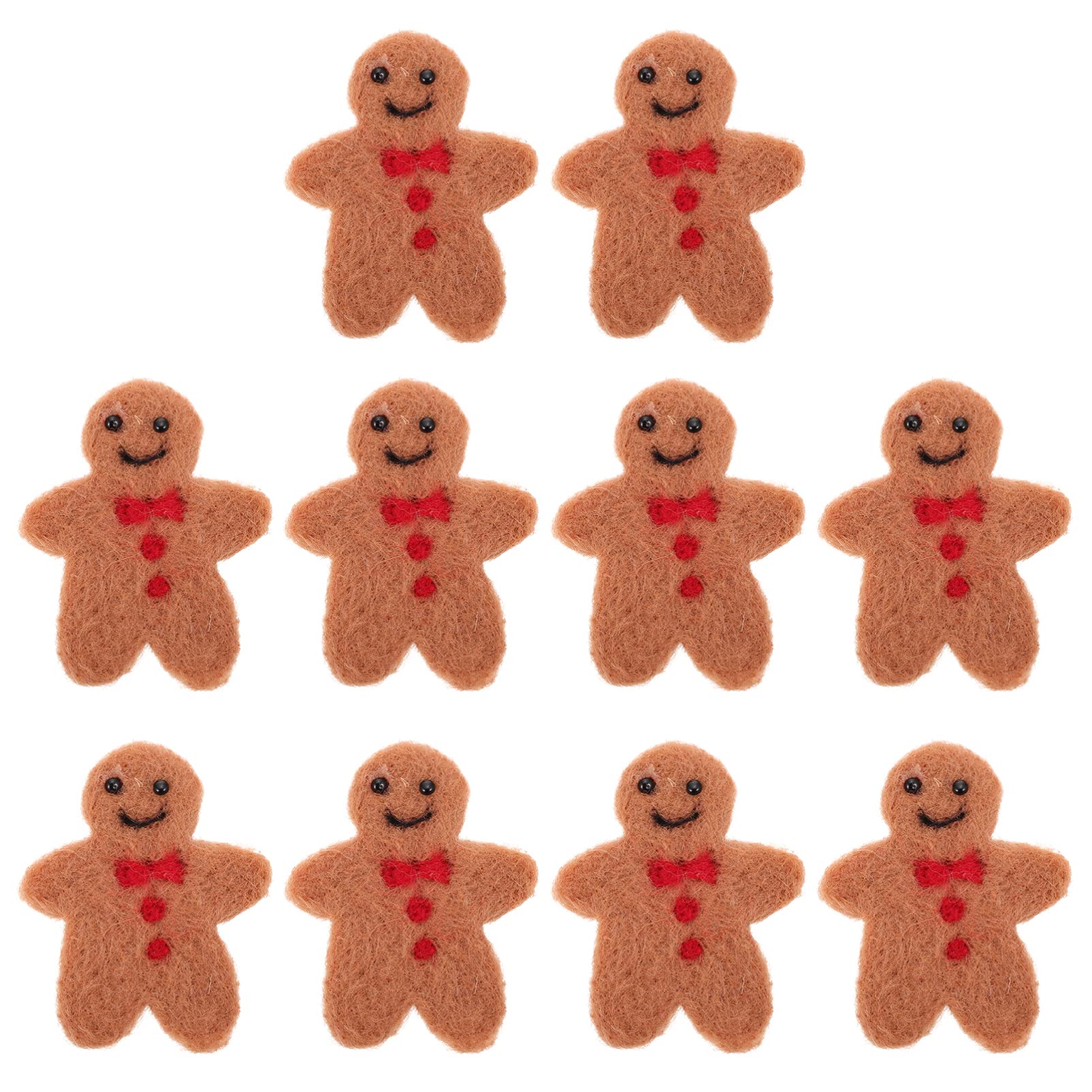 Milisten Xmas DIY Gingerbread Man Hand Decor 10pcs DIY Felt Gingerbread Man Ornaments Christmas Felt Gingerbread Man Shapes for Christmas Party Decorations Chirtmas Decoration