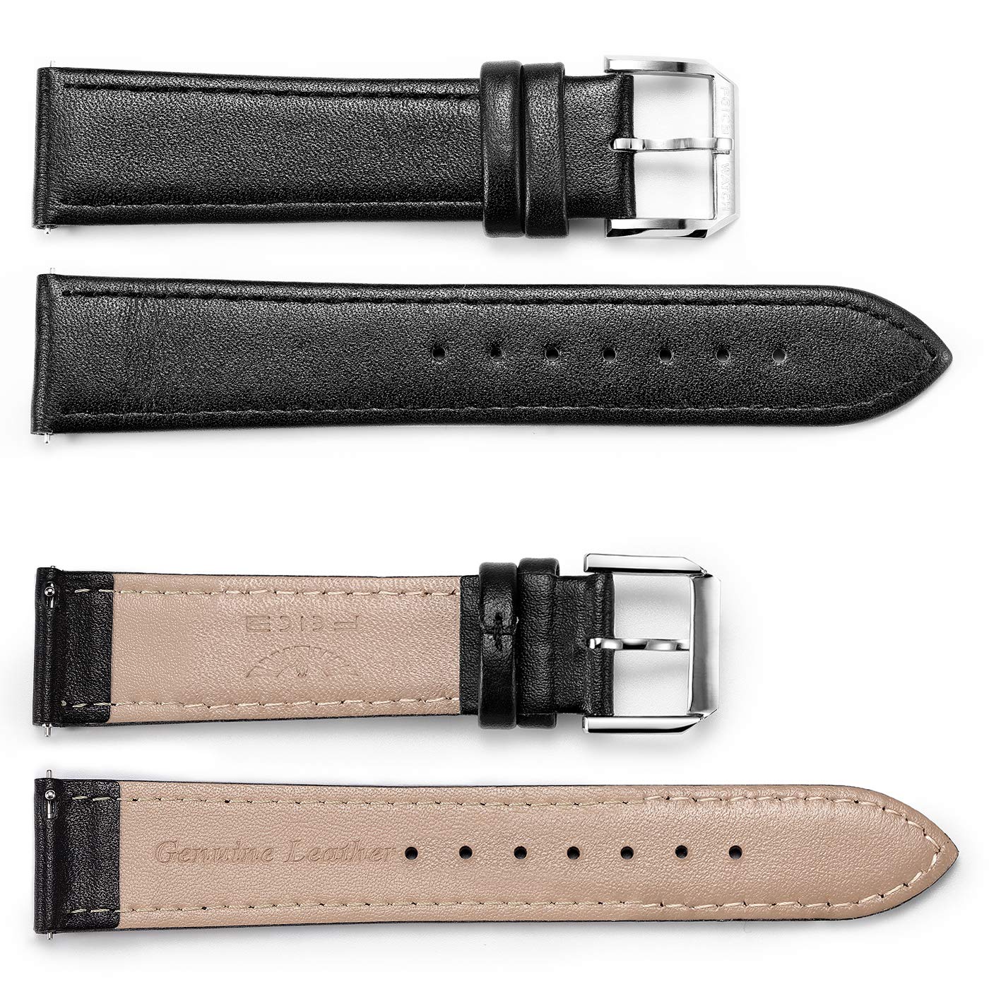 FEICE Leather Watch Strap - Black