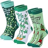 EBOOT 3 Pair Plant Socks for Plant Lovers Gifts Christmas Novelty Crew Gardening Socks for Woman Man Lady Birthday