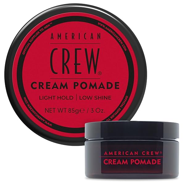 AMERICAN CREW MEN’S HAIR CREAM POMADE, LIKE STYLING GEL WITH LIGHT HOLD & LOW SHINE, 3 OZ