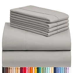 LuxClub 6 PC California King Sheet Set, Breathable