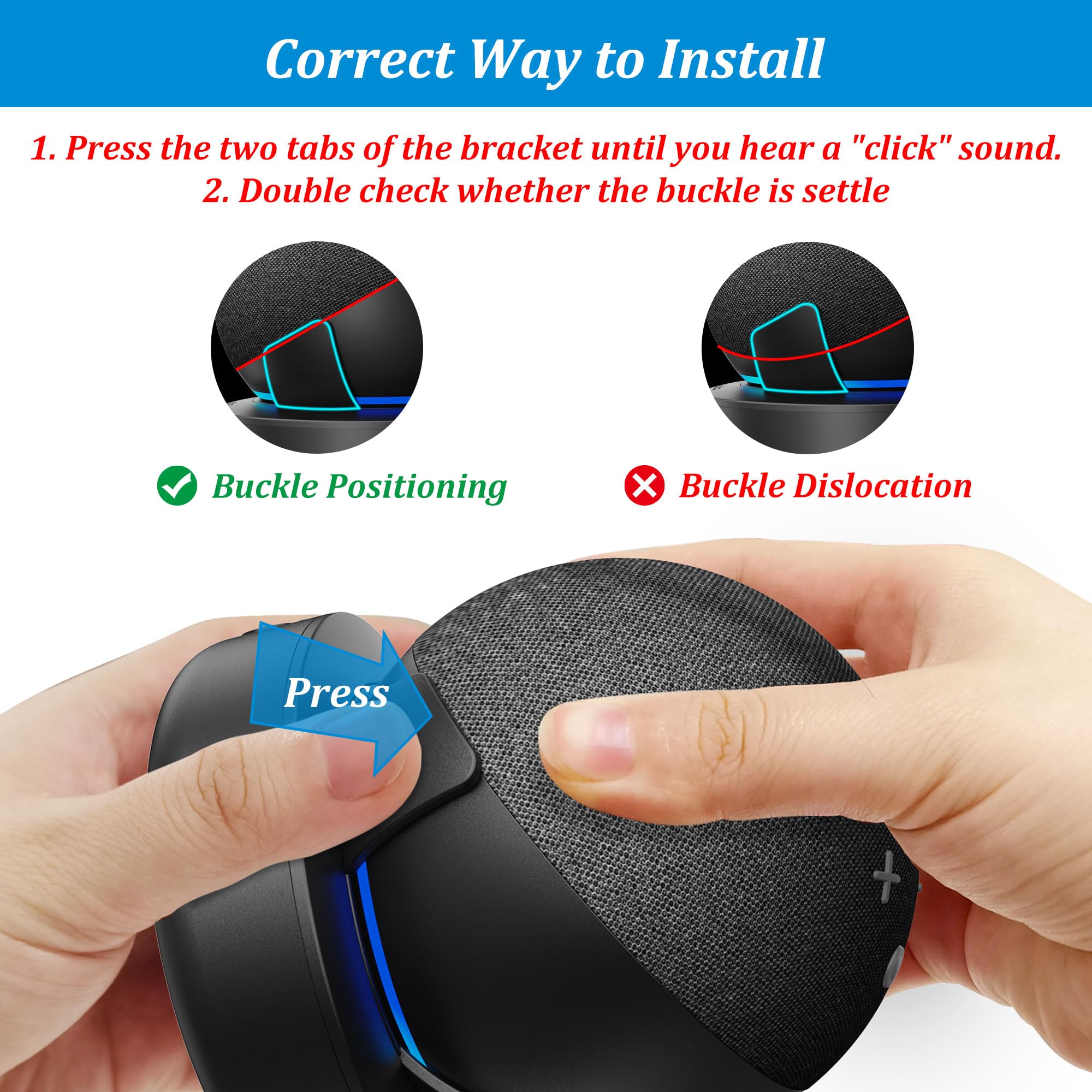 PlusAcc Battery Base for Dot 5th Gen & Dot 4th Gen & Cellphones - 5000 mAh Portable Charger Stand Holder, Rechargeable Charging Dock Station for Dot 5 & Dot 4 & Smartphones & Earbuds (Black)