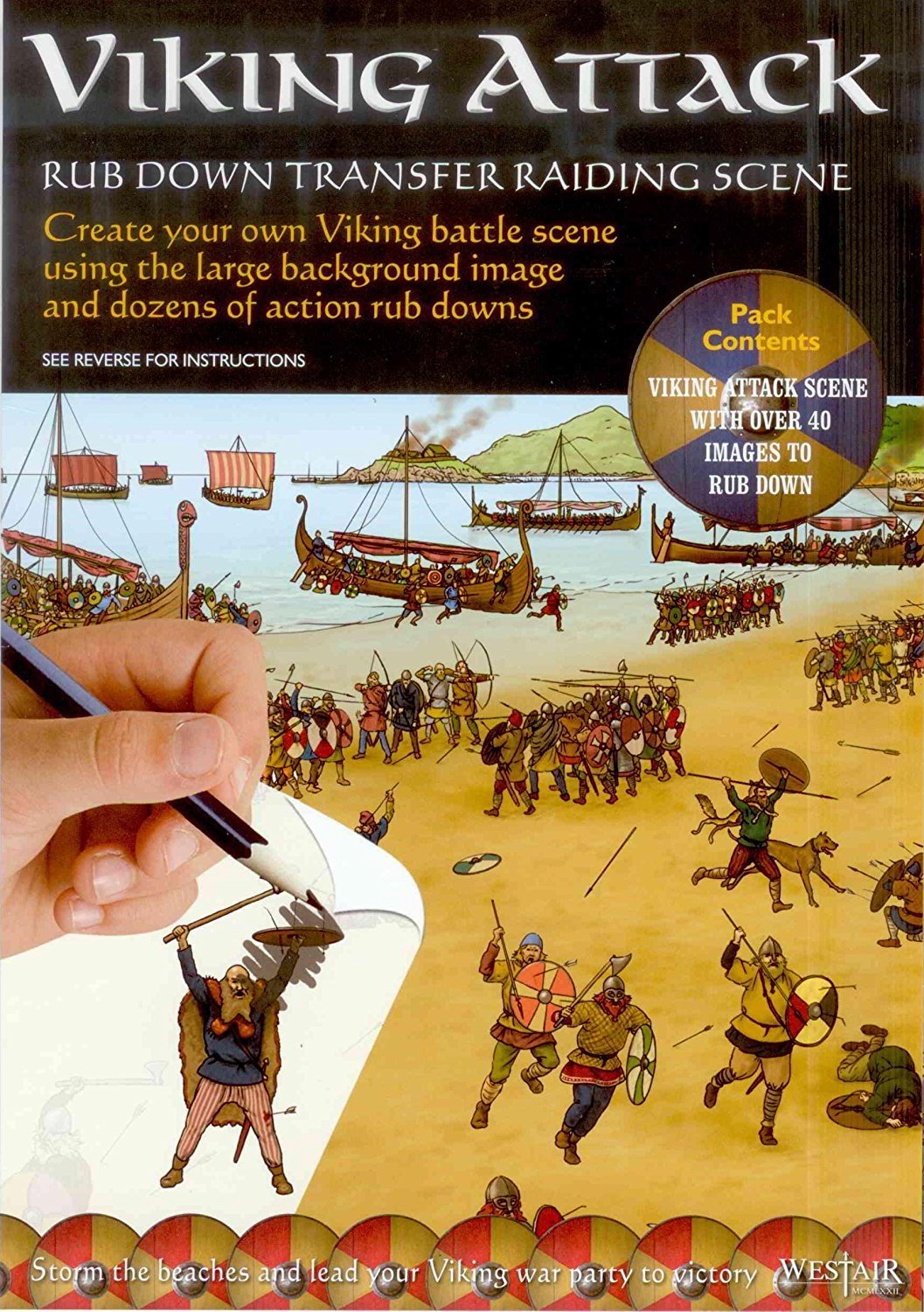 Buzz Viking Attack - Rub Down Transfers Raiding Scene
