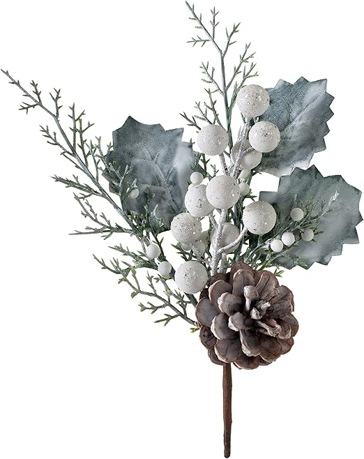 WeRChristmas Artificial Frosted Pinecone Berries Pick Christmas Tree