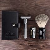 QSHAVE Double Edge Safety Razor Travel Case Black - Compartment for Brush, view 5
