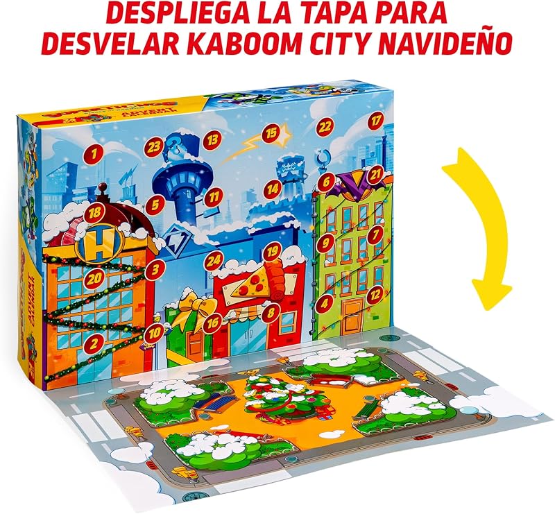 SUPERTHINGS – Calendario de Adviento. Calendario de Adviento de Navidad con 24 Regalos y Sorpresas Especiales. Incluye Minifiguras de Superthings, Kazoom Kids, Hideouts, Jets y más