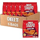 Cheez-It Snap'd Cheesy Baked Chips, Thin Crisps, Lunch Snacks, Honey BBQ (6 Bags)