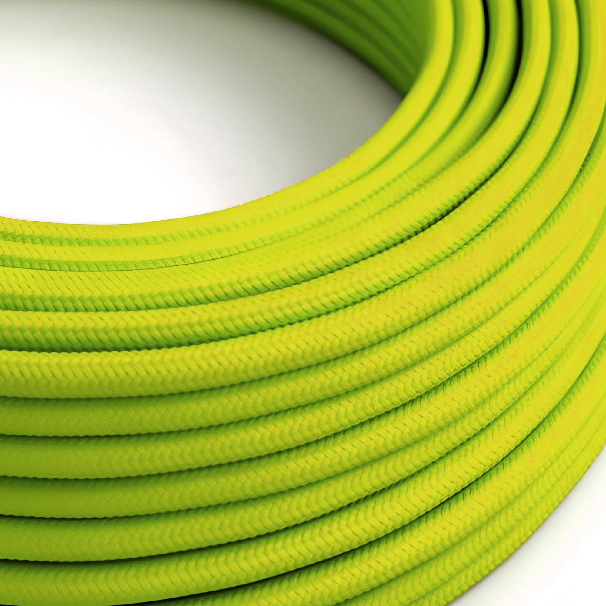 LEDSone Italian Light Green Coloured 5 Meter Vintage 3 Core Round Electric Cable Fabric Covered Wire Italian Braided 0.75 mm Electrical Cable Flexible Cord Wire for Lighting Other Appliances