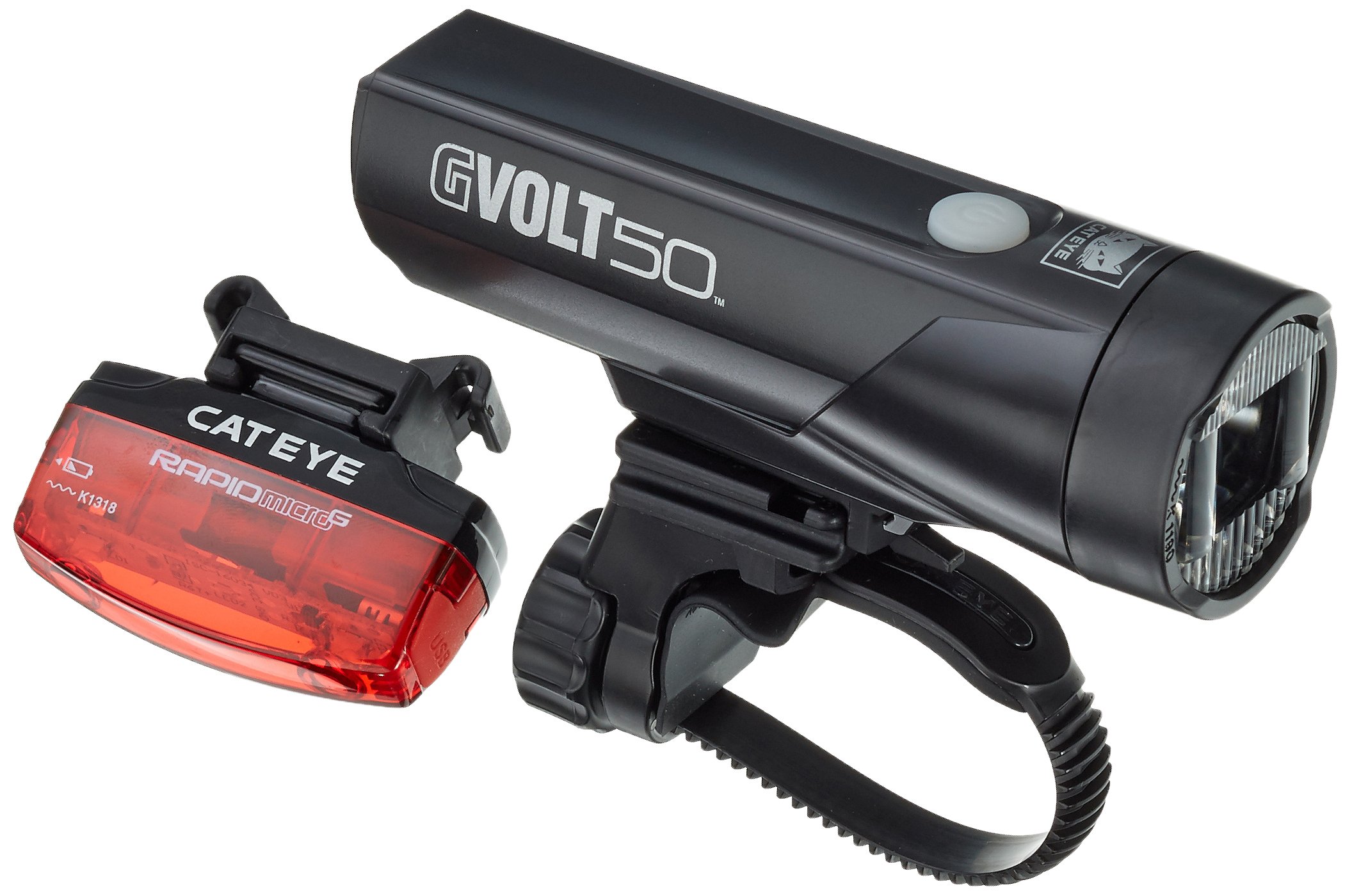 CatEye GVolt 50 HL-EL550GRC + Rapid Micro G Hl-EL620G Set Bike Lights Sets black 2016