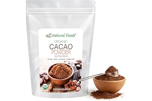 Z Natural Foods Organic Cacao Powder - Unsweetened Nutrient-Dense Superfood for Healthy Aging - Extra-Rich Dark Chocolate Flavor Perfect for Chocolate Recipes, Shakes or Smoothies, 5 lbs
