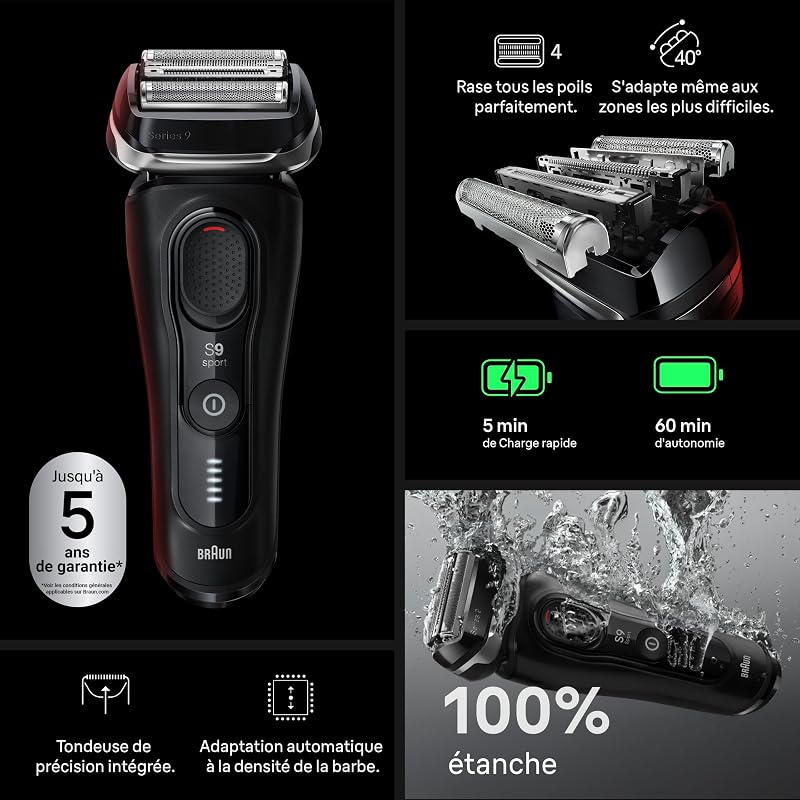 Rasoir Electrique Homme Series 9 Sport 9100si, Noir