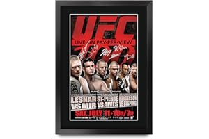 HWC Trading UFC 100 Brock Lesnar Frank Mir Georges 16" x 12" Framed Gifts Printed Signed Autograph Picture for UFC Memorabili