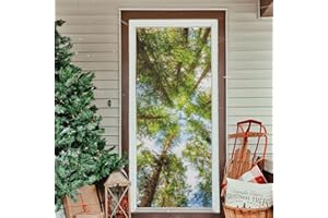 Sletend Door Cover Forest Sunlight Party Accessory Porch Decor Festive Door Cover for Home, Indoor Outdoor Party Decoration,32 x 79 Inch