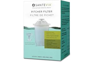 Santevia Water Filter Pitcher Replacement Filter, Single, Compatible with Santevia Classic Pitchers Only, Alkaline, Adds Back Minerals