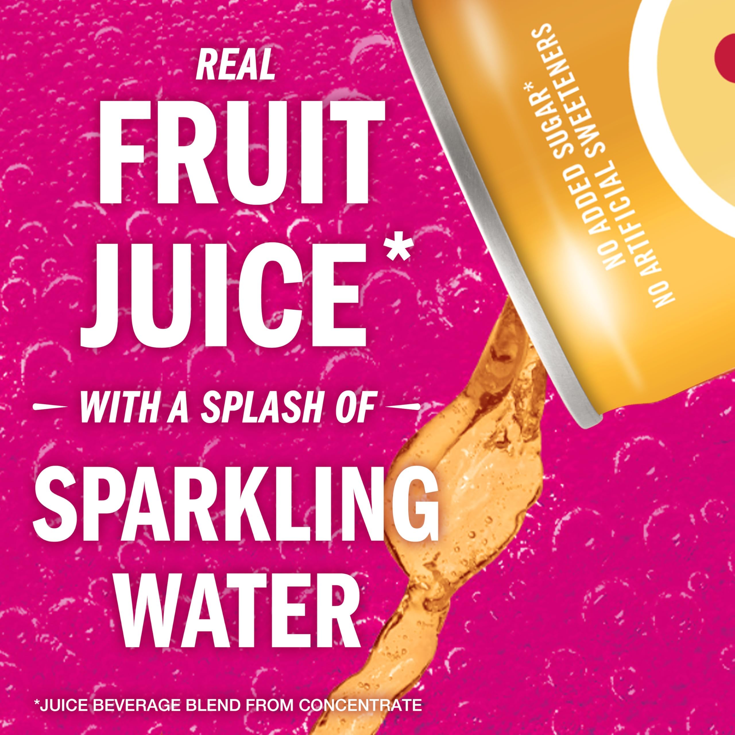 IZZE Sparkling Juice Beverage Blend, Peach, No Sugar Added, 8.4 FL OZ, 24 Cans
