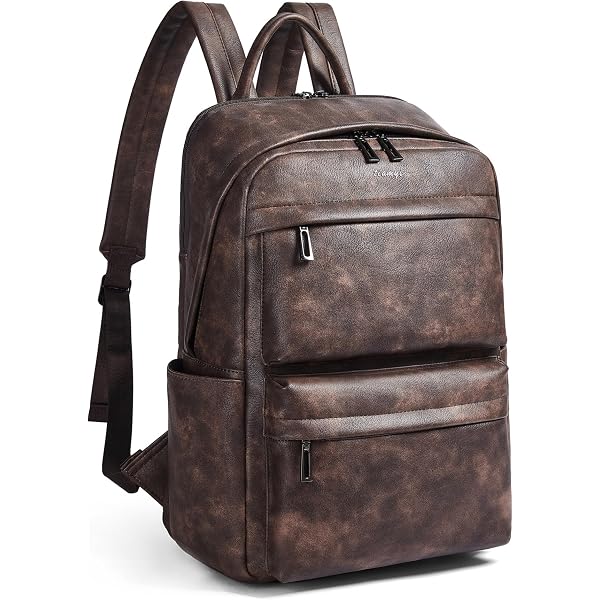 Mochila De Piel KNOMO Albion Para Portátil De 16 Pulgadas - Ideal Para Trabajo, Viajes Y Día A Día, Color Marrón, Diseño Elegante Y Cómodo