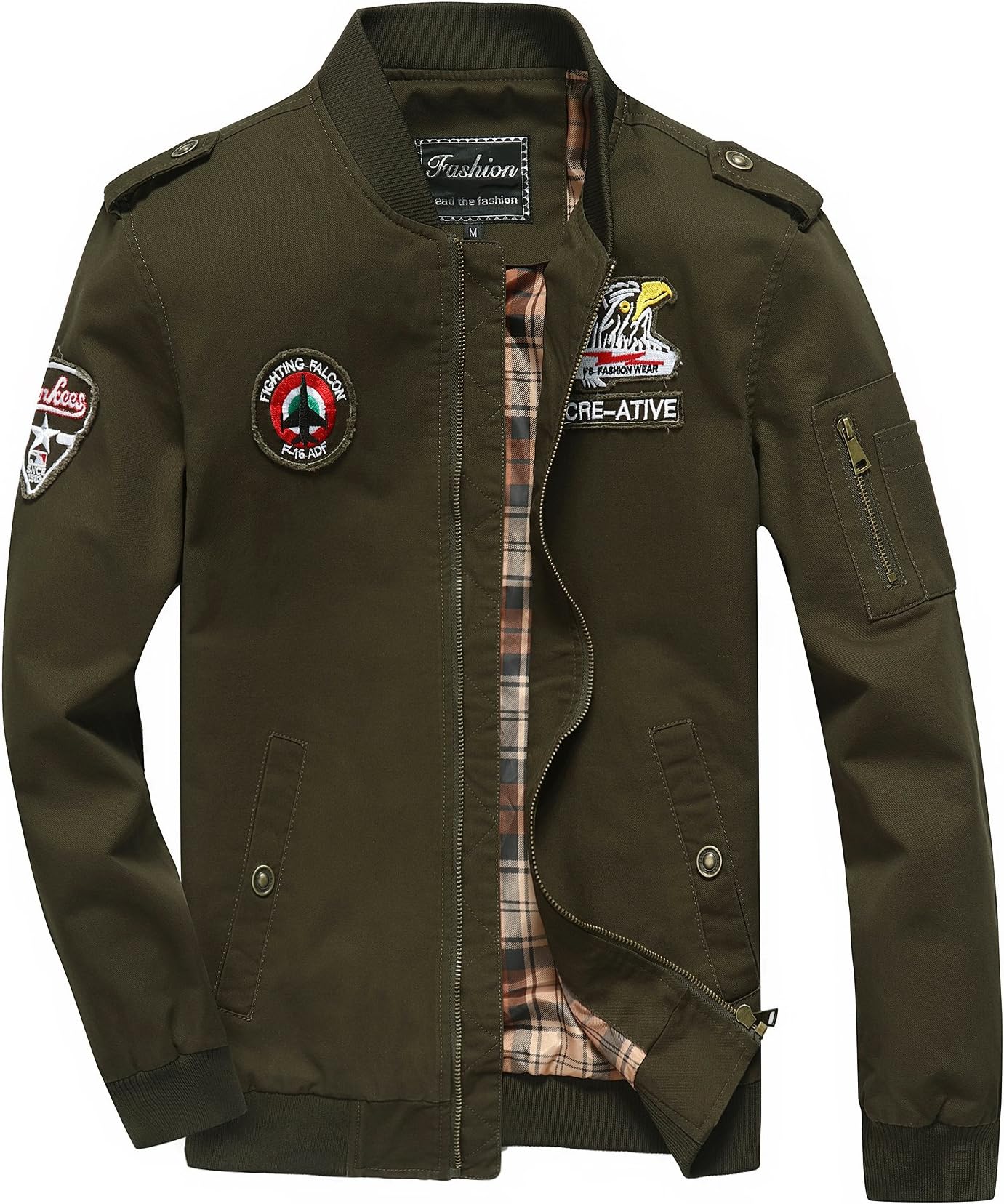 JJZXX Men Spring Summer Cotton Thin Section Leisure Military Jacket Special Forces Bomber Jacket Overcoat