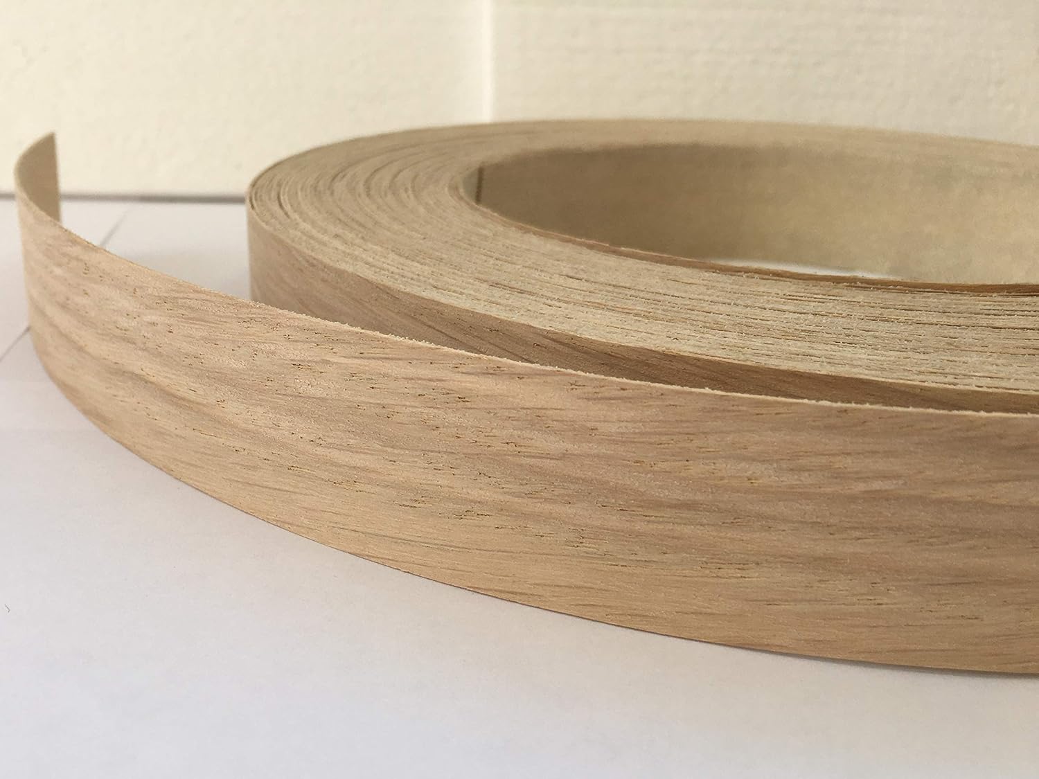 Pre Glued Iron on Oak Wood Veneer Edging Tape 50mm Wide .Free Postage 5