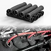 JDMSPEED 8PCS Black 1200° Spark Plug Wire Boots Heat Shield Protector Sleeve Cover Replacement for SBC BBC 350 454 6 Inch