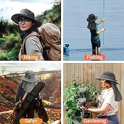 NPQQUAN Sun Hats for Men Women with Neck Flap UPF