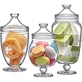 Acrylic Apothecary Jars Set Of 3 - Shatter-Proof Plastic Canisters For Bathroom, Candy, Decor, BPA-Free - View #8