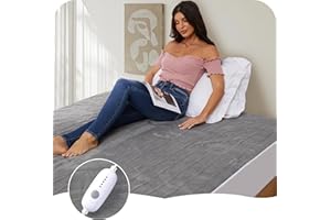 LADUNG Heated Mattress Pad Twin Size 39"x75", 10 Hours Auto-Off, 5 Heating Levels, Warming Bed, Soft and Cozy Coral Fleece, Machine Washable, Grey