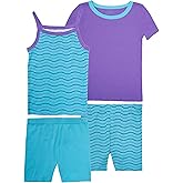 Fruit of the Loom Energize Girl's Snug Fit 4-piece Pajama Sleep Set