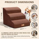 Masthome 3-Step Dog Steps Sofa Ramp Brown 60x40x40 cm Non Slip view 2