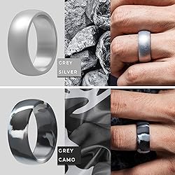 ThunderFit Silicone Wedding Rings for Men, Rubber