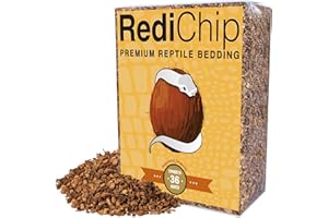 REPTICHIP PREMIUM COCONUT SUBSTRATE RediChip Reptile Bedding Loose Medium Coconut Chip 36 Quart Coco Husk Substrate Mulch for Snake Habitat, Ball Python Terrarium, Turtle Tanks, Tortoise Enclosure
