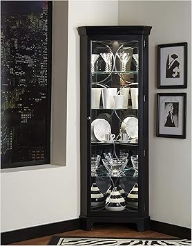 Amazon Com Sofaweb Com Oxford Black Corner Curio Cabinet 27 X
