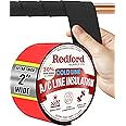 Redford Supply Co. 2 inch x 14 ft, AC Line Pipe Insulation, Outdoor Pipe Insulation Wrap for Winter Freeze Protection, Water Line Freeze Protection Foam, Insulated Wrap for Copper Pipes, PVC