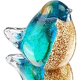Quligeta Hophen Art Glass Crystal Bird Figurine Handmade Blown Glass Paper Wight Mother`s Day Gift Home Ornament (#1)