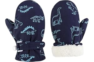 KEOOUA Toddler Mittens Waterproof Toddler Snow Gloves Fleece Lined Toddler Gloves Kids Winter Mittens for Boys Baby Mittens