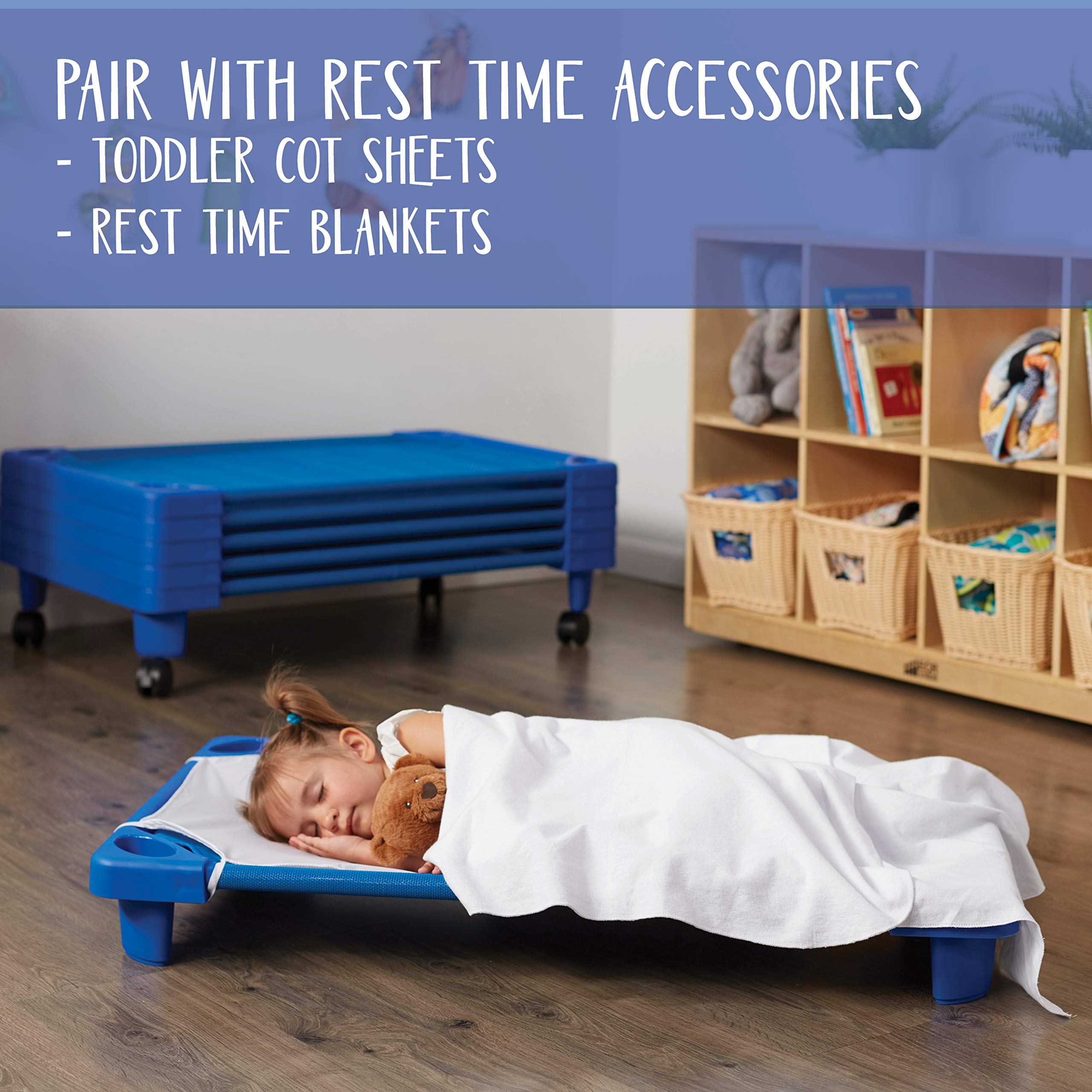 ECR4Kids Streamline Toddler Naptime Cot, Stackable Daycare Sleeping Cot