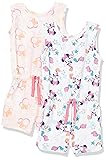 Amazon Essentials Disney | Marvel | Star Wars | Frozen | Princess Girls' Knit Sleeveless Rompers (Previously Spotted Zebra), Pack of 2, Minnie/Beach, XX-Large